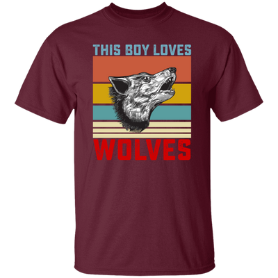 Retro Wolves Lover, This Boy Loves Wolves, Wolves Best Vintage Gift Unisex T-Shirt