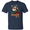 Fox Love Music, Handsome Foxe Wear A Headphone, Music Lover, Music Is My Life Unisex T-Shirt