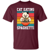 Retro Cat Lover, Cat Eating Spaghetti, Japanese Spaghetti, Love Ramen Unisex T-Shirt