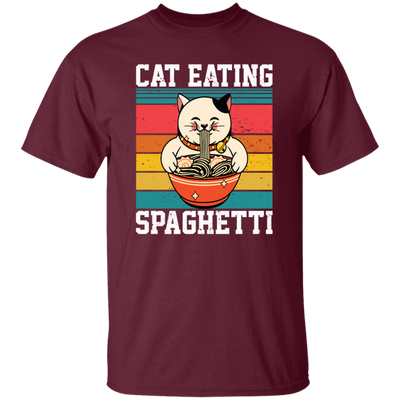 Retro Cat Lover, Cat Eating Spaghetti, Japanese Spaghetti, Love Ramen Unisex T-Shirt