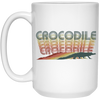 Colorful Crocodile, Repitles Lover Birthday Gift, Retro Crocodile White Mug