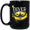 Cool Diver 18th Birthday Scuba Diving 18 Years Gift Black Mug