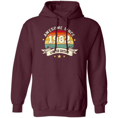 Retro 1982 Birthday Gift, Awesome Since 1982 Pullover Hoodie