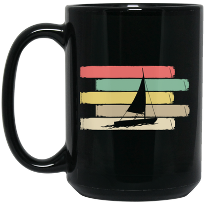 Vintage Sailboat Vintage, Retro Sailor Sailing Dinghy Black Mug