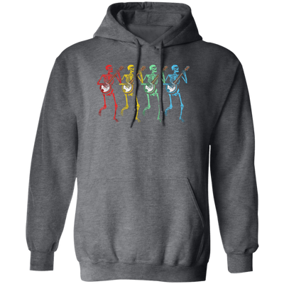 Color Splash, Retro Rainbow Color Dancing Skeletons Banjos