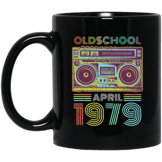 Birthday Gift April 1979, Love Cassette 1979 Black Mug