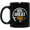 Love Dad Gift, Reel Great Dad, Retro Dad Lover, Retro Reel Dad Gift Black Mug