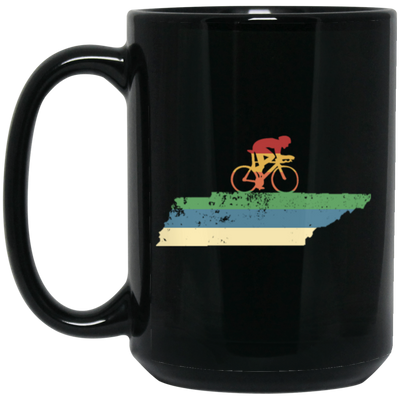 Retro Tennessee Biker Love Mountain Biking Black Mug