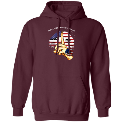 She Is A Good Girl Loves Her Mama American Lips Pullover Hoodie