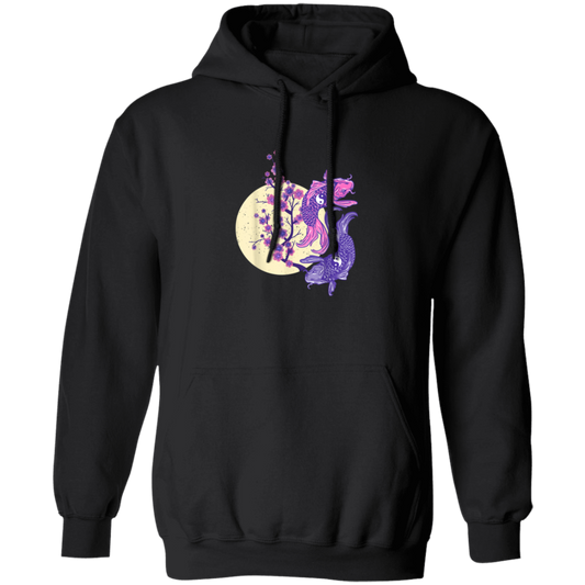 Japanese Koi Carp Fish With Cherry Blossom Gift Pullover Hoodie