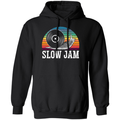 Vinyl Snail, Slow Jam Vinyl, Record Album Music Lover, Love Snail, Retro Vinyl Pullover Hoodie