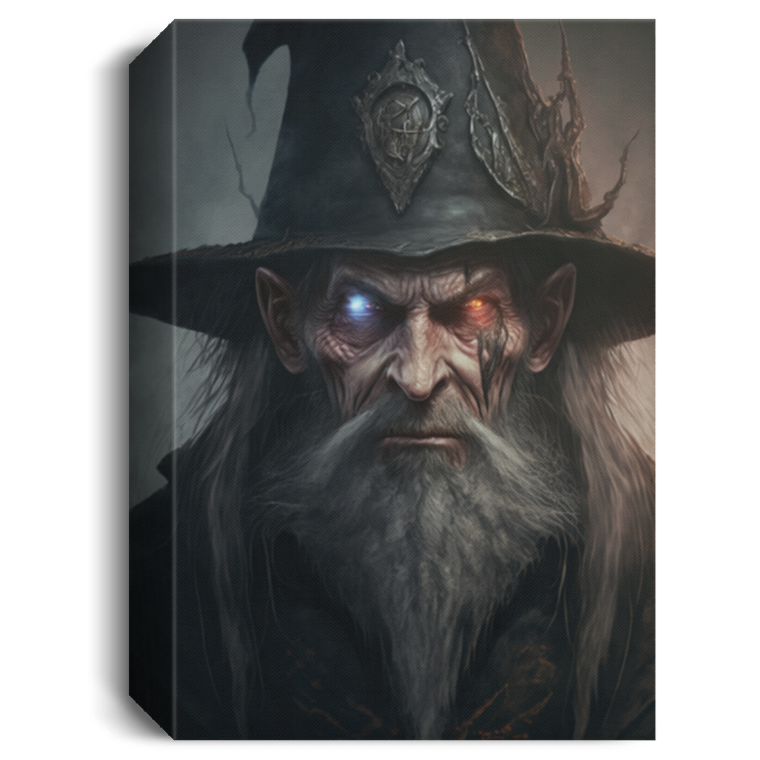 Evil Wizard With Gaunt Pale Features And Dark Eyes, Satan In The Hell, Black Hat Horror