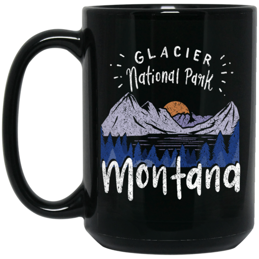 Glacier National Park Montana Mountain Hiking Black Mug