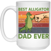 Ever Fathers Day Best Alligator Dad Fist Bump Vintage White Mug