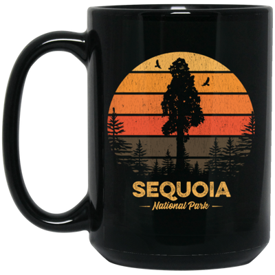 Sequoia Park Lover, National Gift, Retro Park Gift, Mountain Lover Gift, Sequoia Gift Black Mug