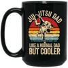 Jiu-Jitsu Dad Like A Normal Dad But Cooler Men Father Vintage Fighter Black Mug