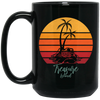 Beautiful Motive In Retro Style Treasure Island - Sunset Vintage Style Black Mug