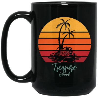 Beautiful Motive In Retro Style Treasure Island - Sunset Vintage Style Black Mug