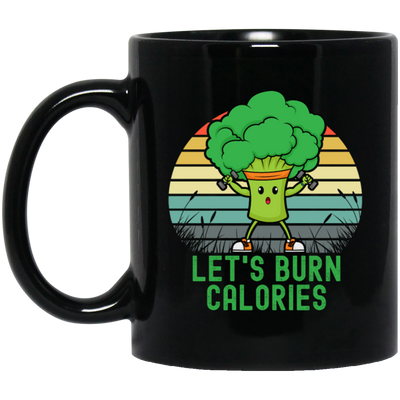 Retro Healthy Lets Burn Calories Do Excercise Broccoli