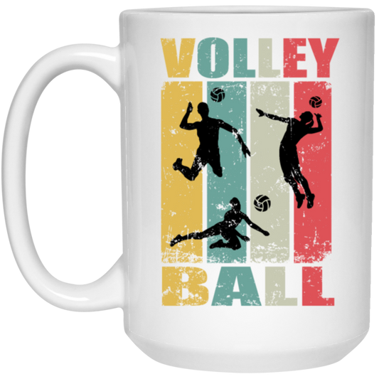 Volleyball Vintage Style, Beach Sport Gift, Best Sport For Besch Party White Mug