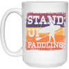 Birthday Gift Stand Up Paddling Surfboard Retro White Mug