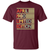 Birthday Gifts Women Men April 1980 Unisex T-Shirt