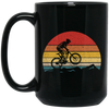 Vintage Biking, Cycling Biker Retro, Riding On Mountain Retro Black Mug