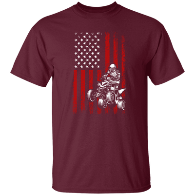 American Flag, Quad Bike Lover, Racing Boy, Gift For American Racing Man Unisex T-Shirt