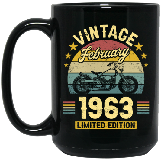 Vintage February 1963, Motorbike Lover Retro Style, Limited Edition