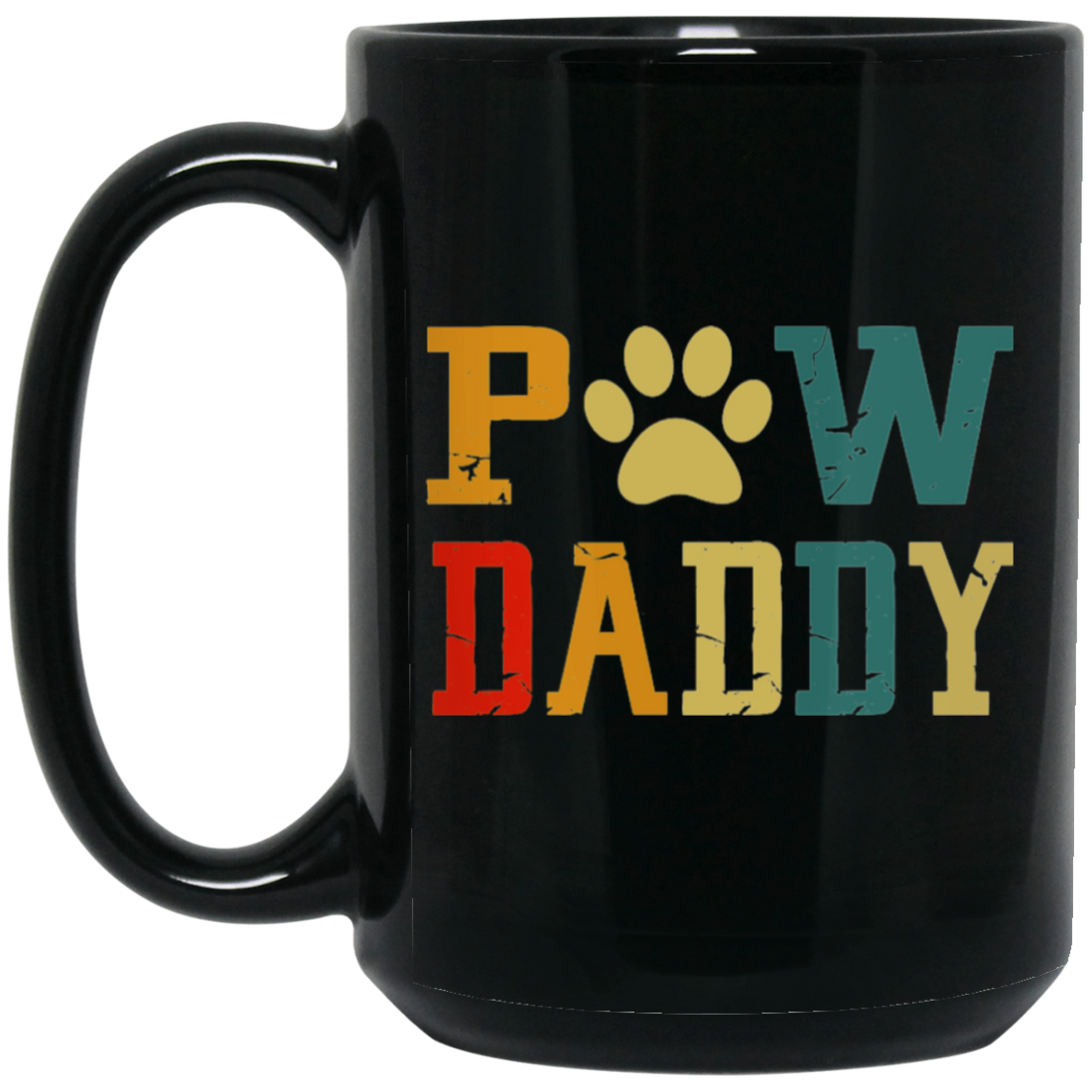 Vintage Grand Paw Dog Lover Grandpaw Grandpa Black Mug
