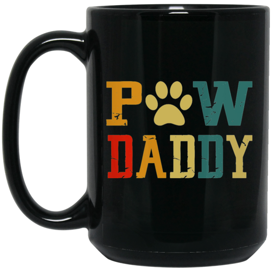 Vintage Grand Paw Dog Lover Grandpaw Grandpa Black Mug