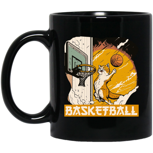 Basketball Cat Lover Cartoon Cat Love Sport