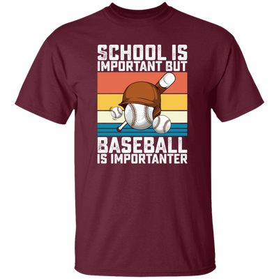 Baseball Lover, School Is Important, But Baseball Is Importanter, Retro Baseball Unisex T-Shirt