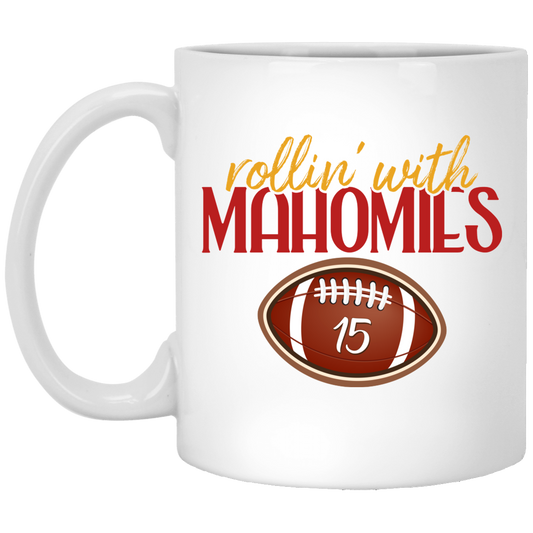 Rollin With Mahomies, Love Rugby Sport, My Love Is Mahomies White Mug