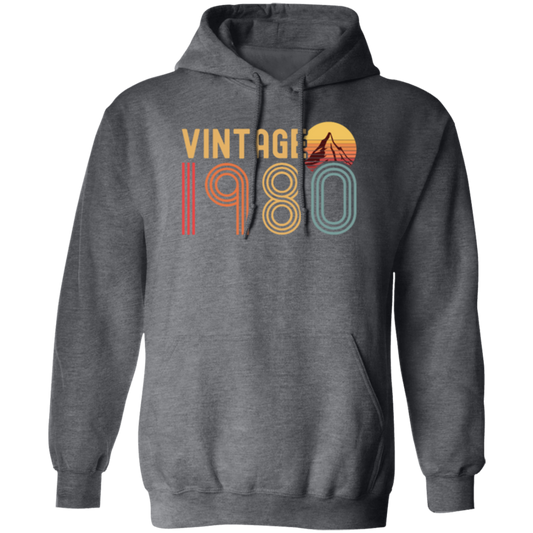 Vintage 1980 Retro Birthday Gift Pullover Hoodie