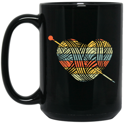 Knit A Heart, Knitting Crochet For My Love, Knitter Lover, Best Knit Ever Black Mug