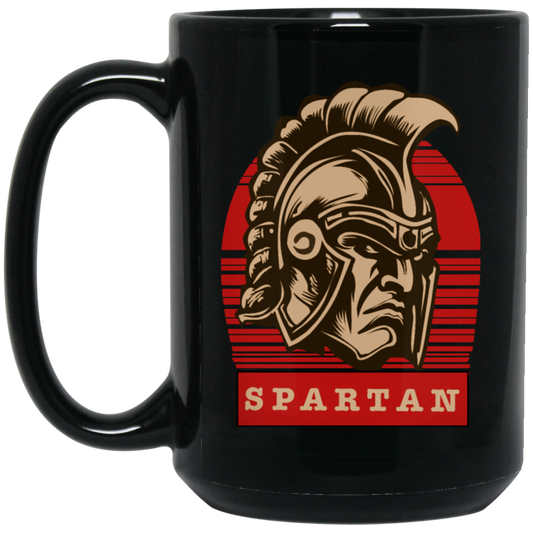 Spartan Lover, Force We Are Stronger, Spartacus Gift, Greece Gift, Sanskrit Lover Black Mug