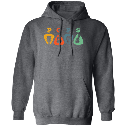 Pops Guitar, Guitar Picks, Retro Guitarist Pullover Hoodie