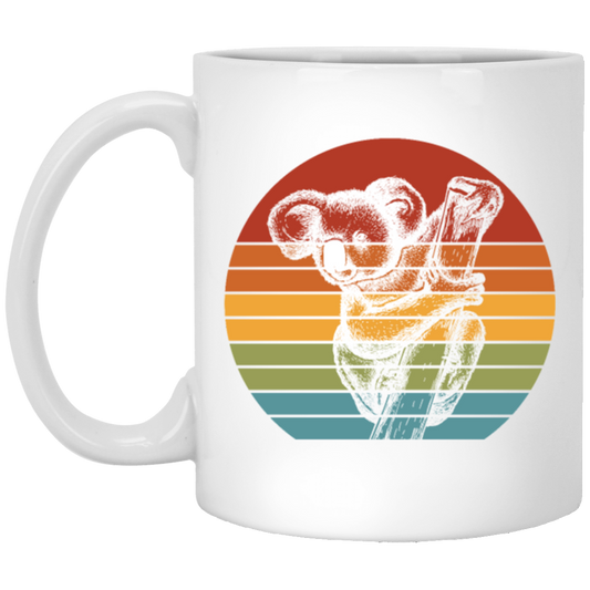 Koalas Feed Almost Exclusively On The Leaves And Bark Of Eucalyptus Vintage White Mug