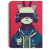 Cat Wearing Vr Headset With Cat Ears, Modern Cat Wear Earphone, Humancat Love Headphone