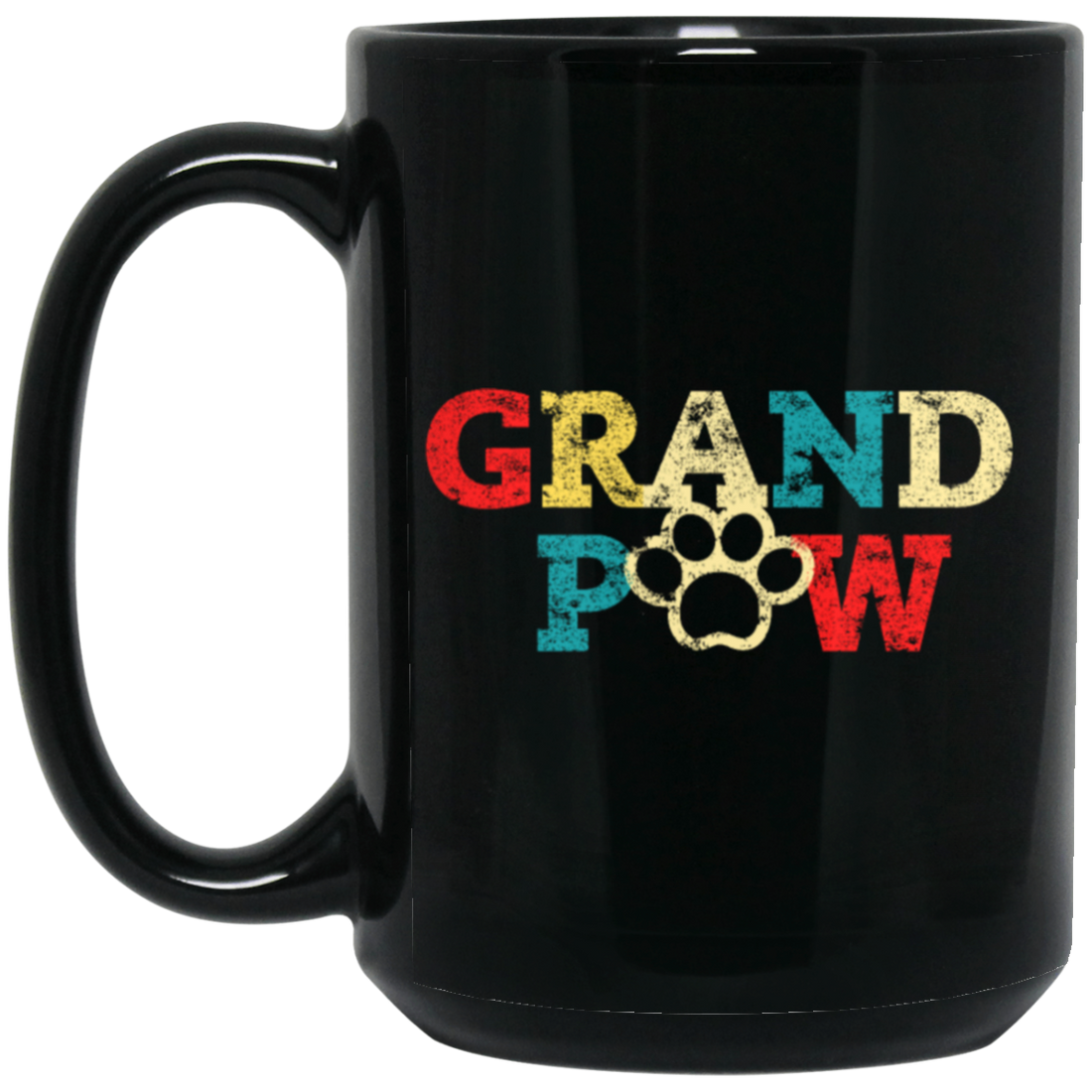 Retro Grandpaw, Grand Paw Vintage Black Mug