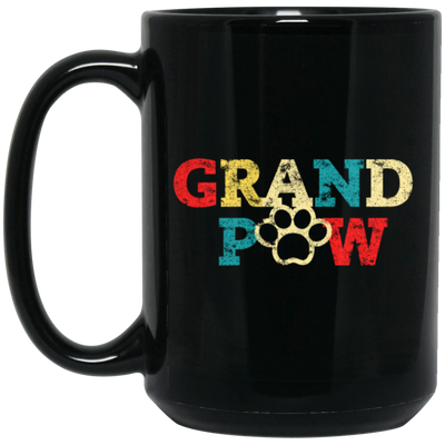 Retro Grandpaw, Grand Paw Vintage Black Mug