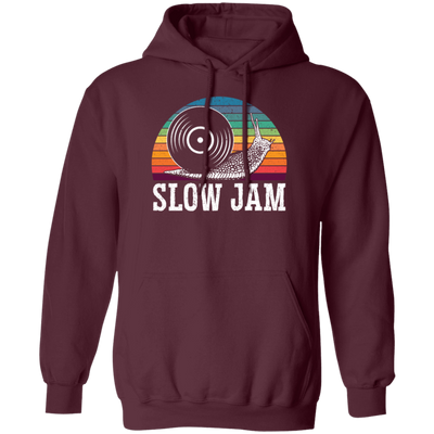 Vinyl Snail, Slow Jam Vinyl, Record Album Music Lover, Love Snail, Retro Vinyl Pullover Hoodie