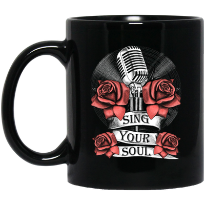 Sing Your Song, Roses Design, Love Rose Love Sing, Best Song Best Life Black Mug