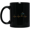 Retro Archer Heartbeat Electrocardiogram Black Mug