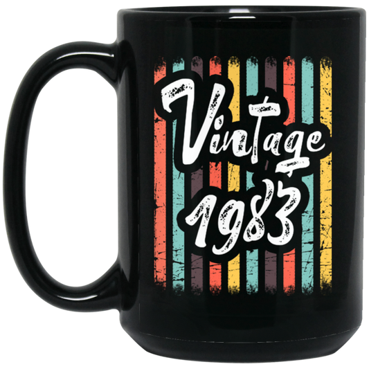 Vintage 1983 Cute Birthday Gift, Birthday In 1983, Love 1983 Vintage Black Mug