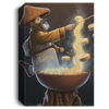 Ramen Wizard Casting Mushroom Magic, A Man Witch With A Pot Of Noodles