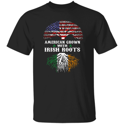 Love Patrick Day American Grown With Irish Roots American Flag