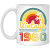 Love 1980 Gift, Retro 1980 Gift, Vintage 1980 Gift, 1980 Birthday Gift, Hawaii Lover Gift White Mug