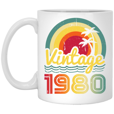 Love 1980 Gift, Retro 1980 Gift, Vintage 1980 Gift, 1980 Birthday Gift, Hawaii Lover Gift White Mug